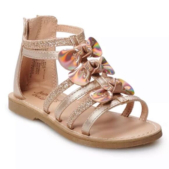 Jumping Beans Girls Enchanted Bow Gladiator Sandals - Rose Gold - Picture 1 of 6